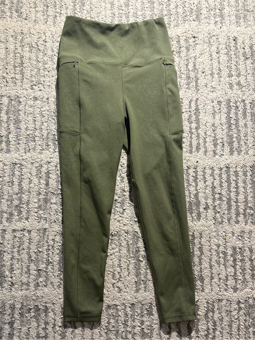 Nicole miller sport green rose legging pants active athletic size S